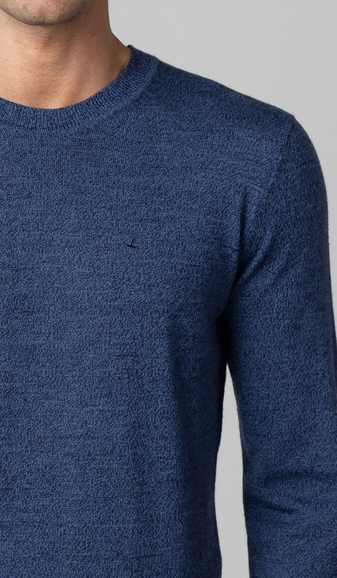 Malha Tricot Gola Careca Merino