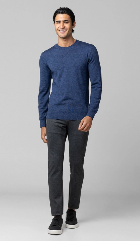 Malha Tricot Gola Careca Merino