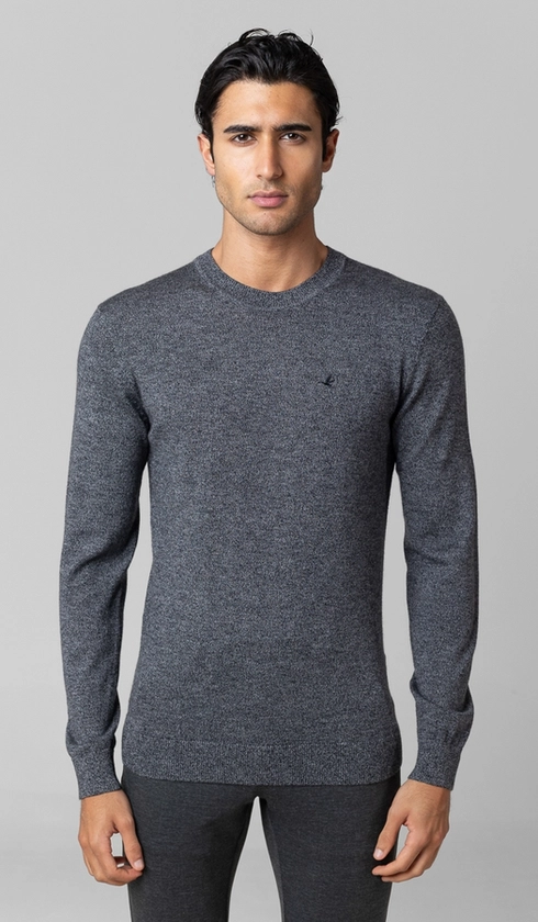 Malha Tricot Gola Careca Merino