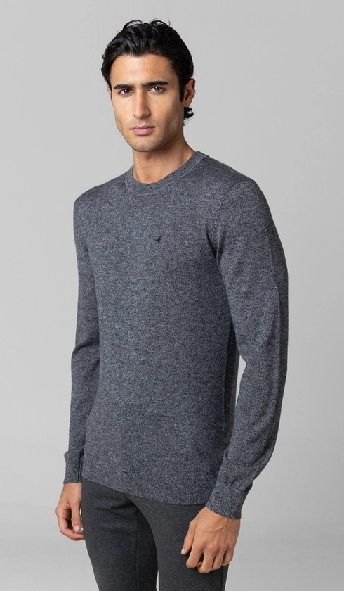 Malha Tricot Gola Careca Merino