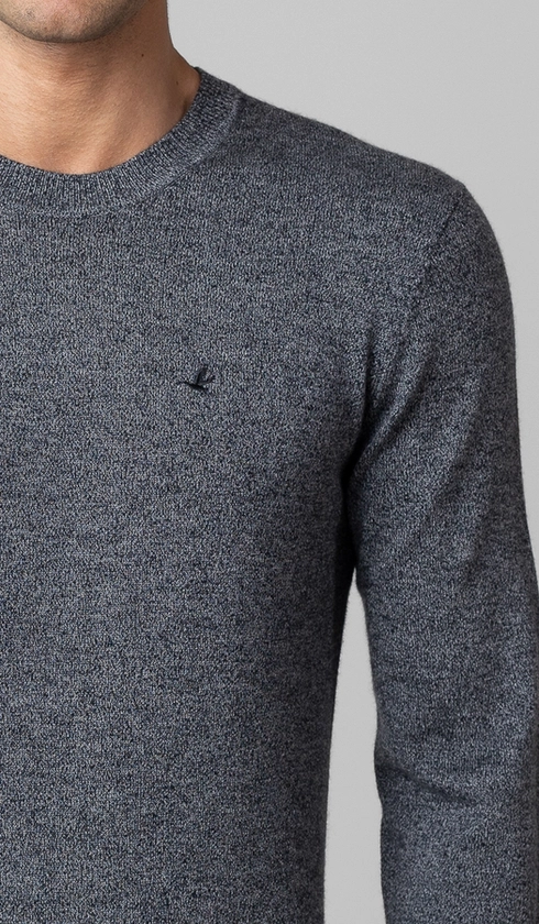 Malha Tricot Gola Careca Merino