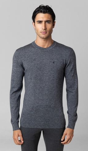 Malha Tricot Gola Careca Merino