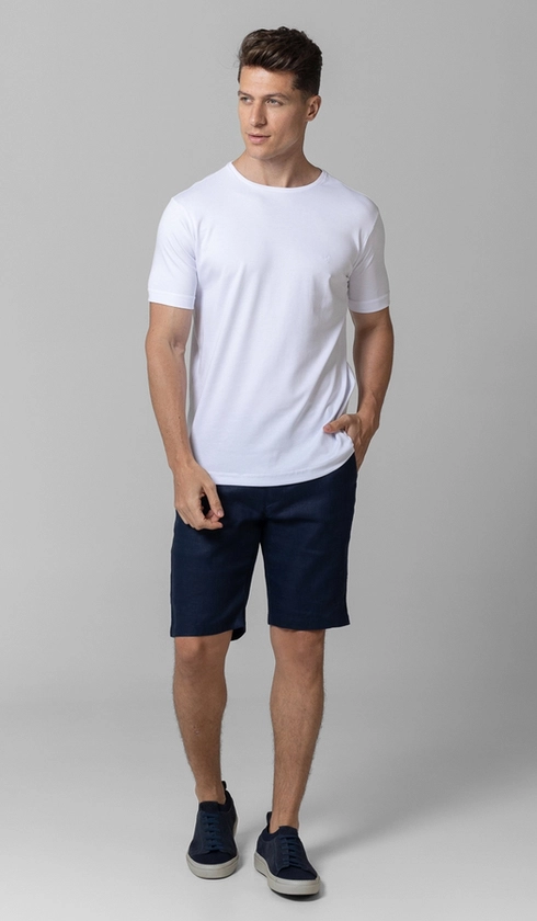 T-Shirt Manga Curta Gola Careca Lisa Silver Cotton