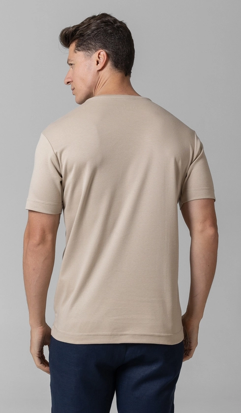 T-Shirt Manga Curta Gola Careca Lisa Silver Cotton