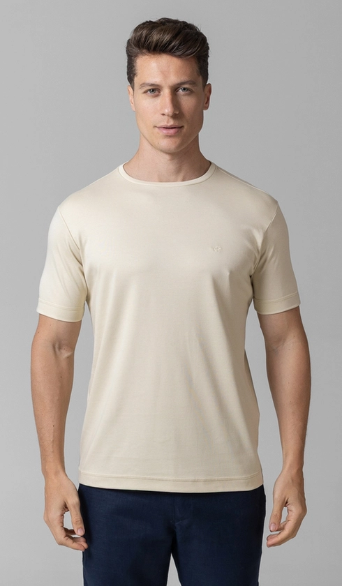 T-Shirt Manga Curta Gola Careca Lisa Silver Cotton