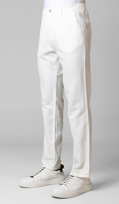 Calça Linho com Algodão Meio Cós Elástico