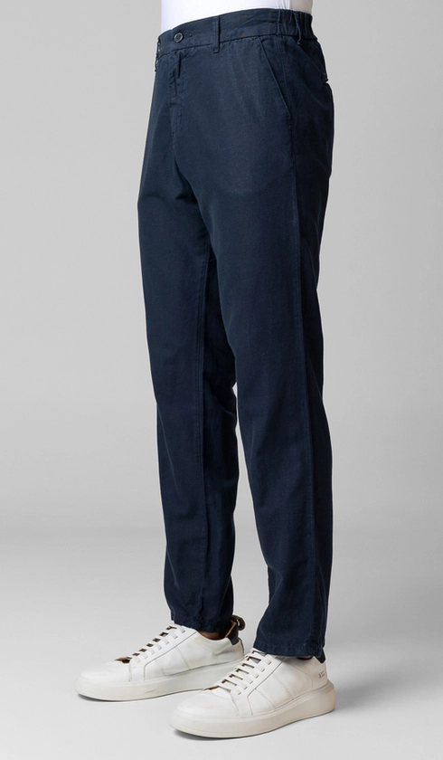 Calça Linho com Algodão Meio Cós Elástico