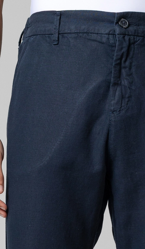 Calça Linho com Algodão Meio Cós Elástico