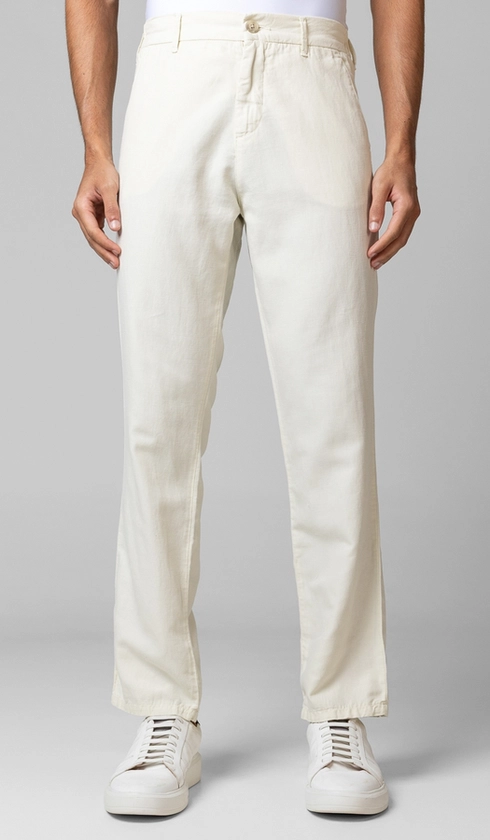 Calça Linho com Algodão Meio Cós Elástico
