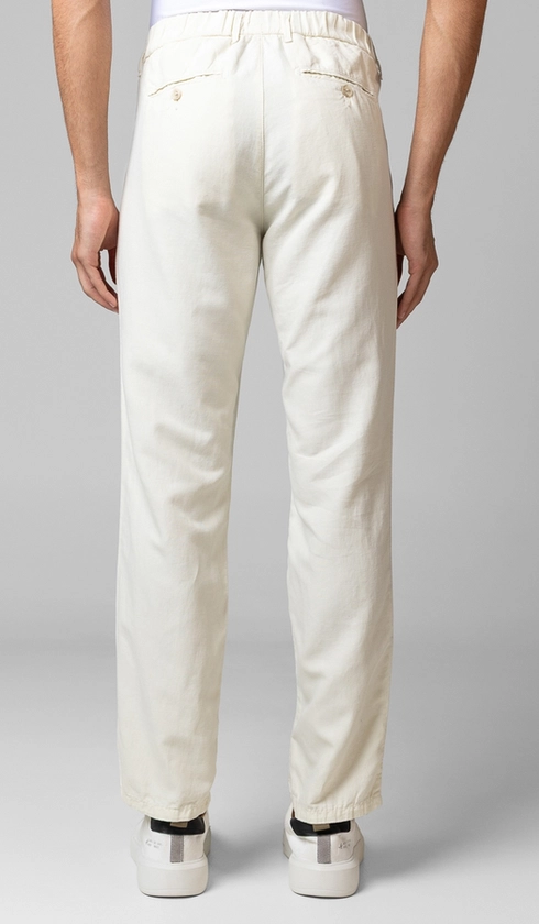 Calça Linho com Algodão Meio Cós Elástico
