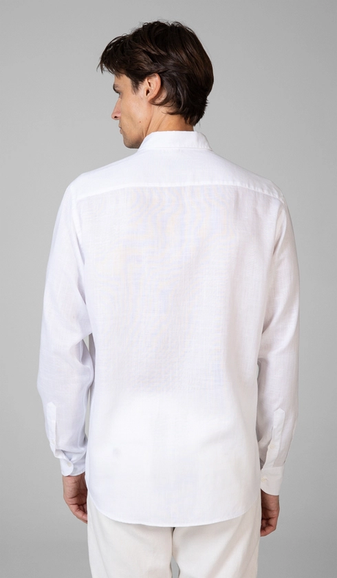 Camisa Manga Longa Liocel com Linho