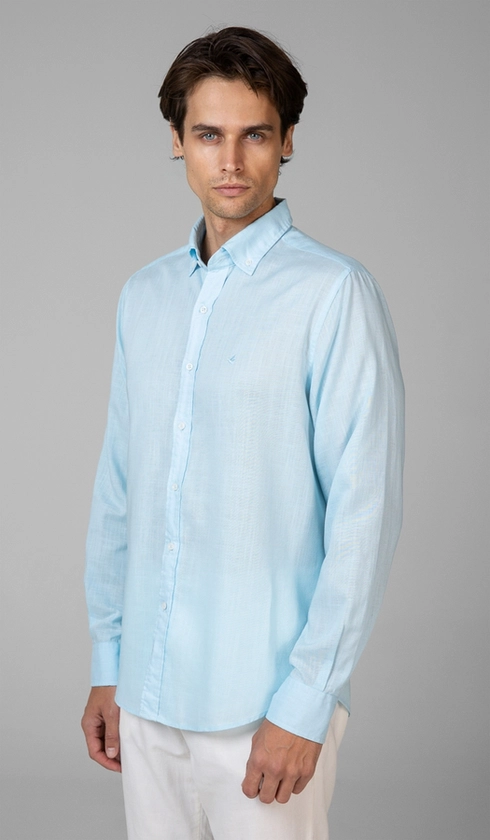 Camisa Manga Longa Liocel com Linho