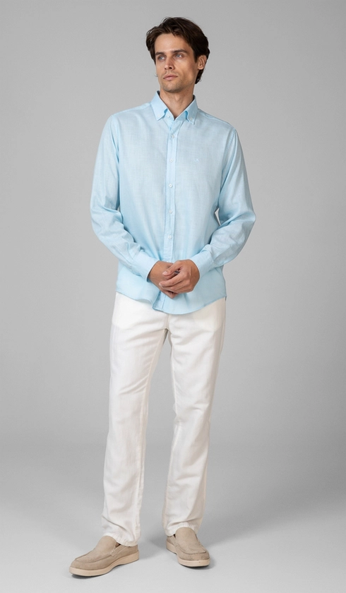 Camisa Manga Longa Liocel com Linho