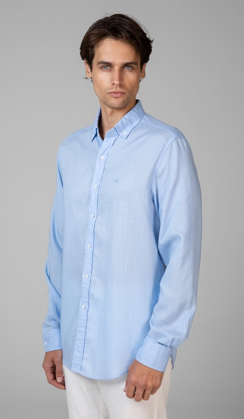 Camisa Manga Longa Liocel com Linho