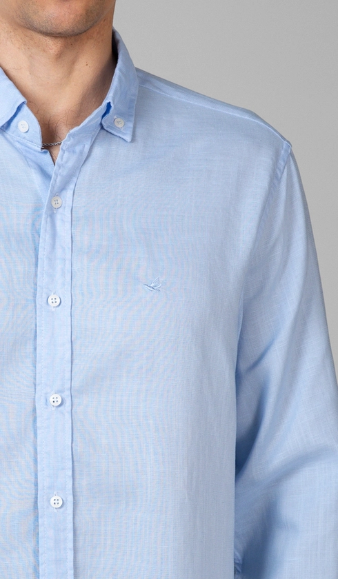 Camisa Manga Longa Liocel com Linho