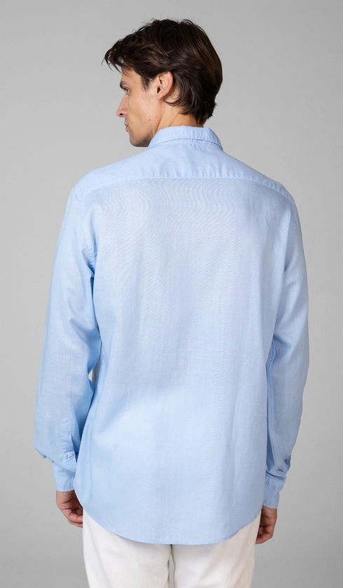 Camisa Manga Longa Liocel com Linho