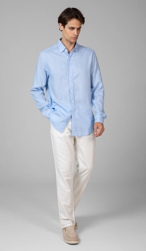 Camisa Manga Longa Liocel com Linho