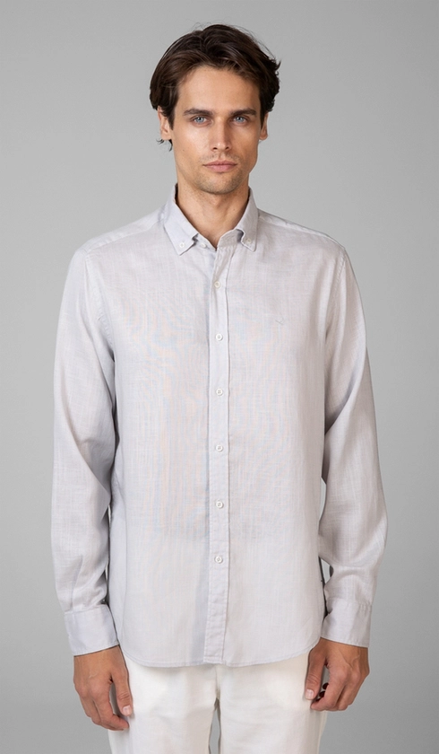 Camisa Manga Longa Liocel com Linho