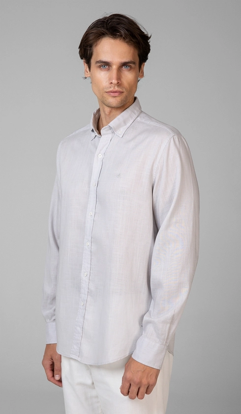 Camisa Manga Longa Liocel com Linho