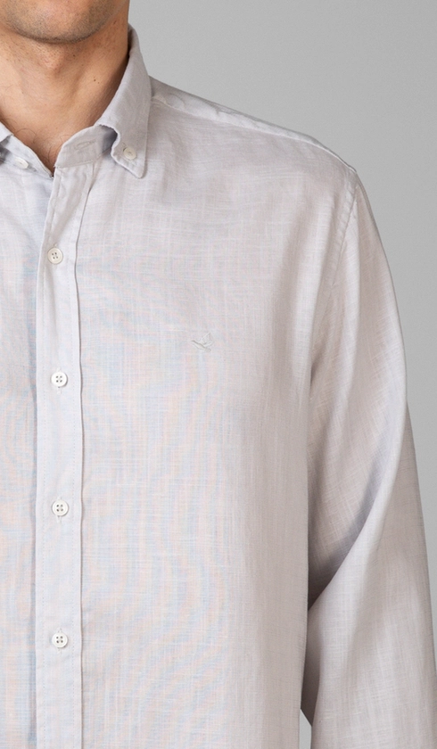 Camisa Manga Longa Liocel com Linho