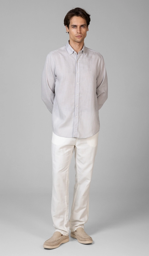 Camisa Manga Longa Liocel com Linho