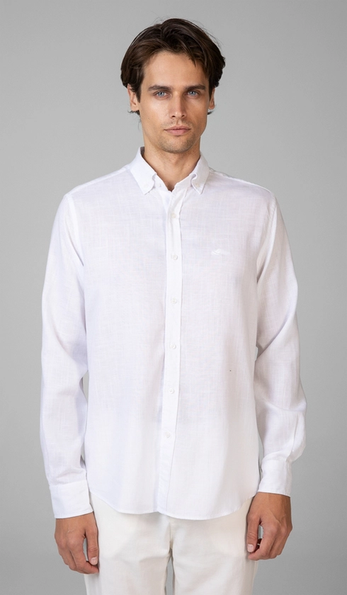 Camisa Manga Longa Liocel com Linho
