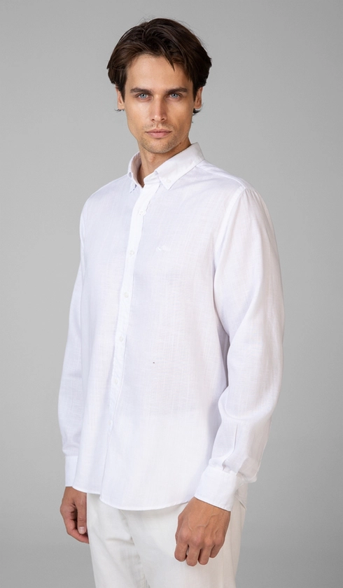 Camisa Manga Longa Liocel com Linho
