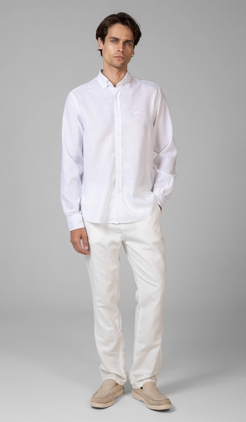 Camisa Manga Longa Liocel com Linho