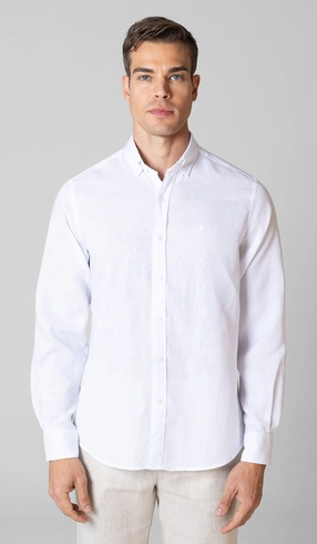 Camisa Manga Longa Liocel com Linho