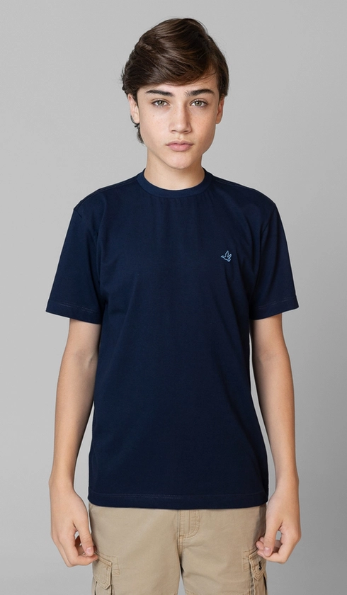 T-Shirt Manga Curta Logo Contrastante