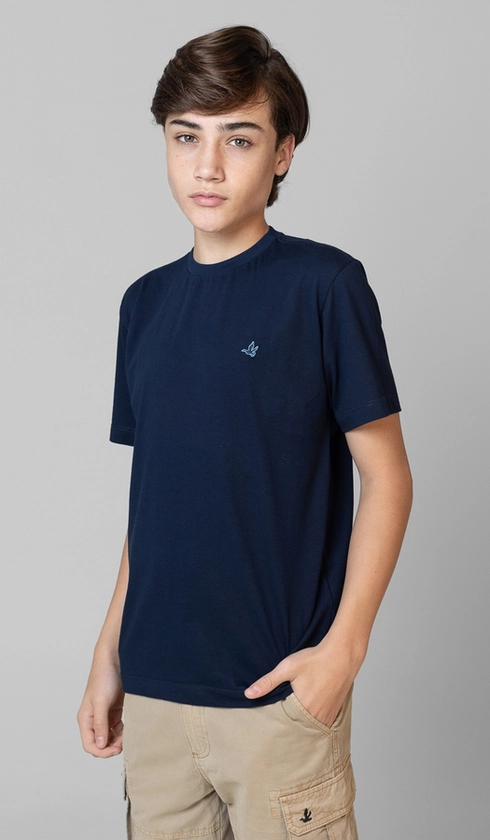 T-Shirt Manga Curta Logo Contrastante