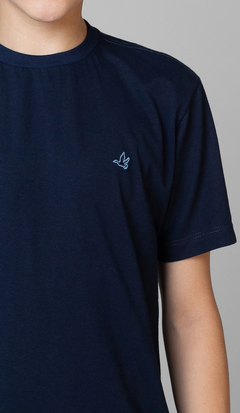 T-Shirt Manga Curta Logo Contrastante