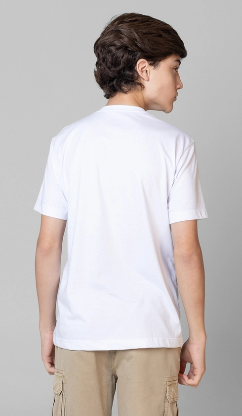 T-Shirt Manga Curta Logo Contrastante