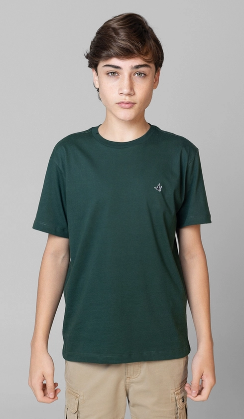 T-Shirt Manga Curta Logo Contrastante