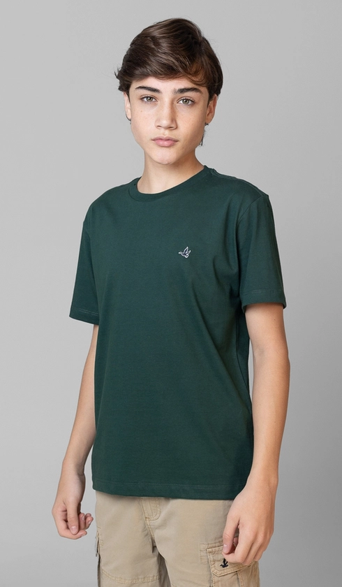 T-Shirt Manga Curta Logo Contrastante