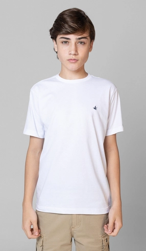 T-Shirt Manga Curta Logo Contrastante