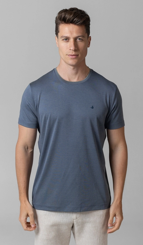 T-Shirt Manga Curta Gola Careca Jet Pima Binada