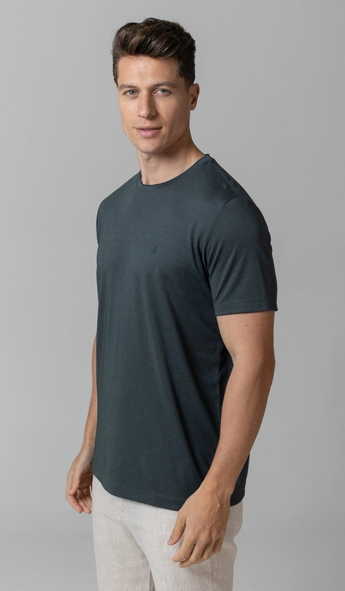 T-Shirt Manga Curta Gola Careca Jet Pima Binada