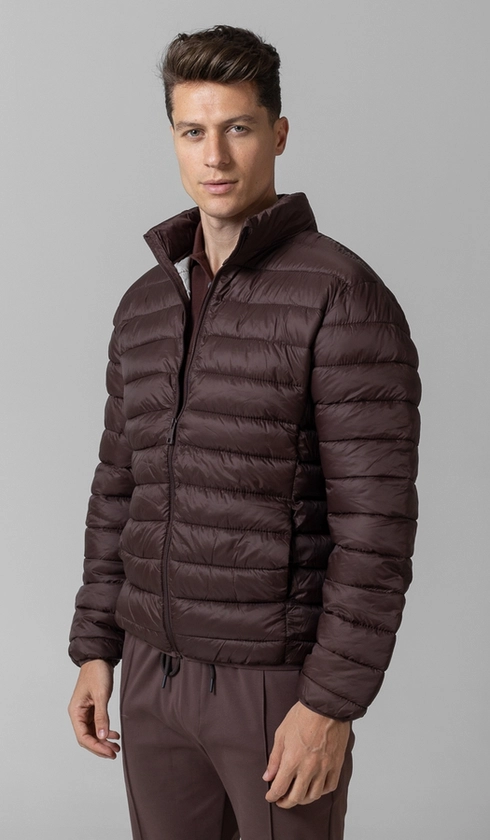 Jaqueta Nylon Puffer sem Capuz