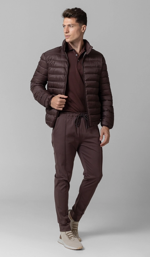 Jaqueta Nylon Puffer sem Capuz