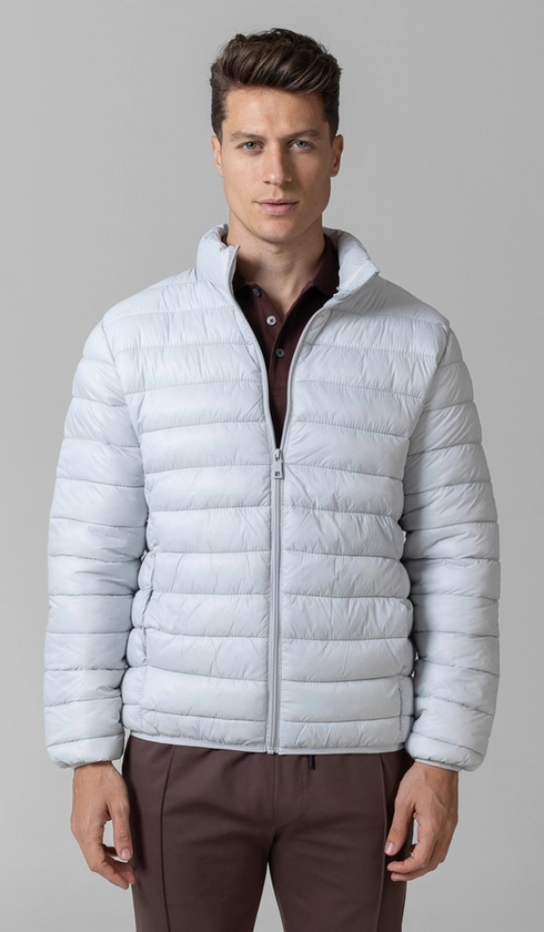 Jaqueta Nylon Puffer sem Capuz