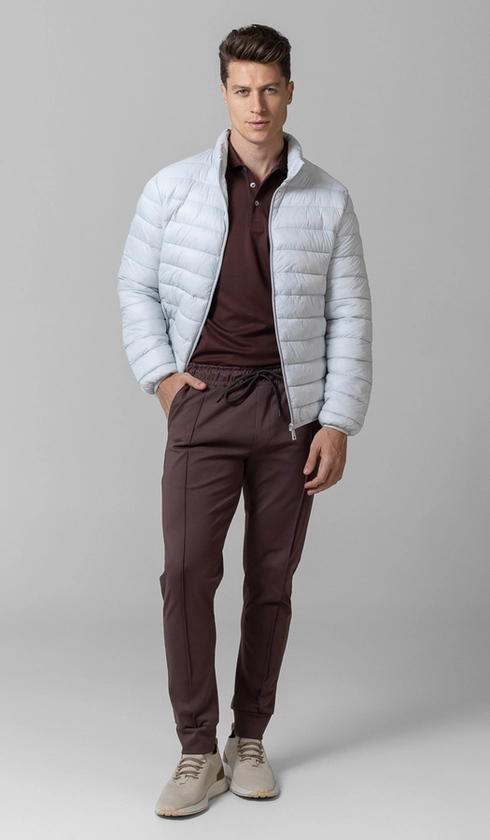 Jaqueta Nylon Puffer sem Capuz