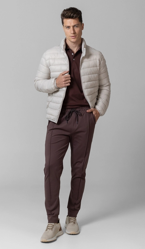 Jaqueta Nylon Puffer sem Capuz