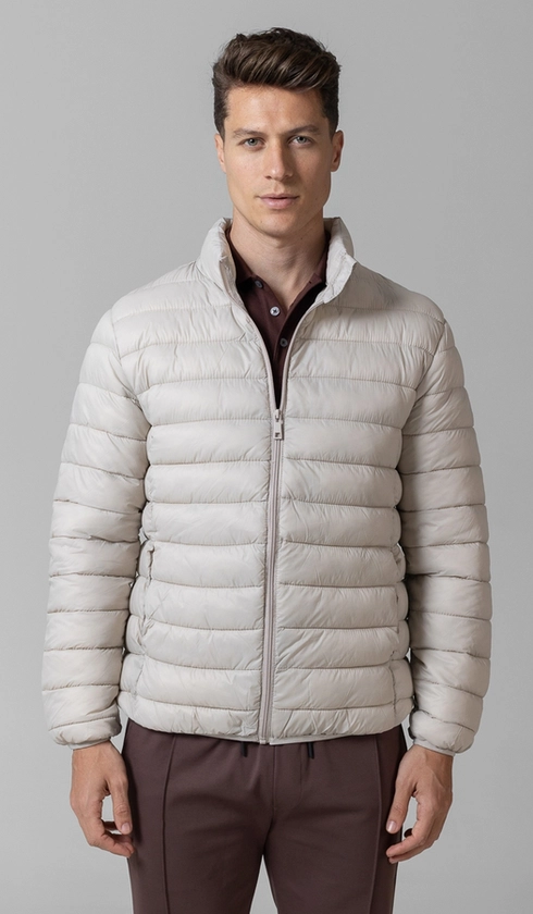 Jaqueta Nylon Puffer sem Capuz
