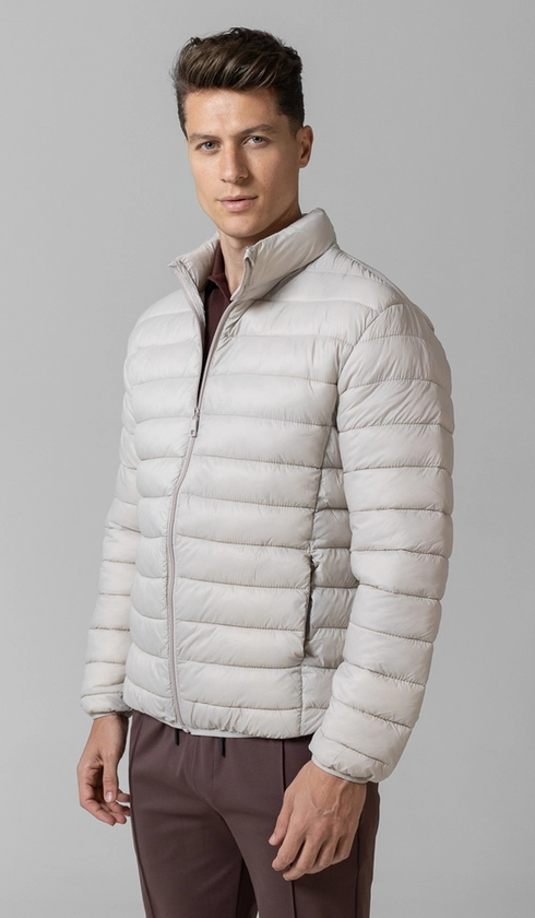 Jaqueta Nylon Puffer sem Capuz