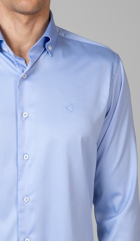 Camisa Manga Longa Slim Cetim Lisa