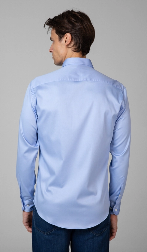 Camisa Manga Longa Slim Cetim Lisa