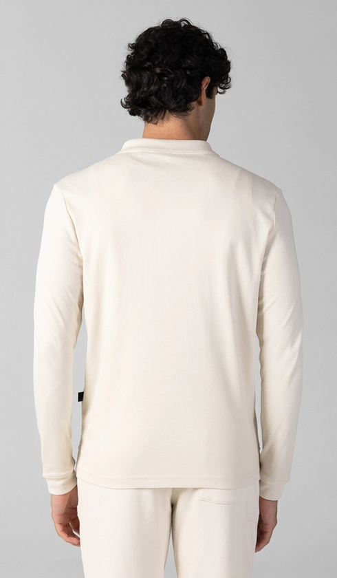 Polo Manga Longa com Meio Zíper Interlock