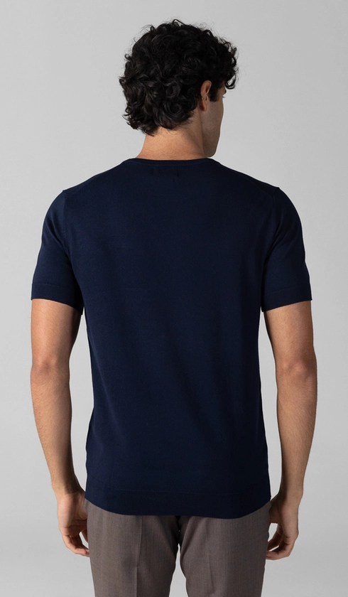 T-Shirt Manga Curta Gola Careca Malha Tricot