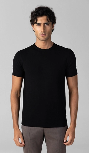 T-Shirt Manga Curta Gola Careca Malha Tricot